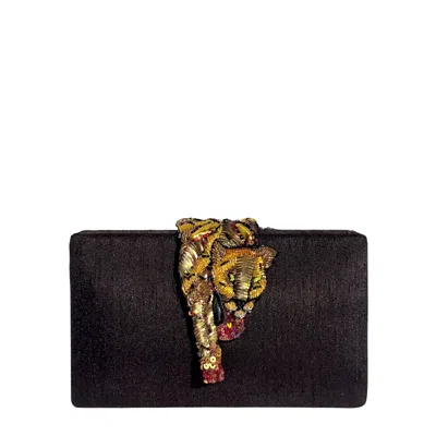 Simitri Women's Black / Gold Onyx Raaka Clutch In Multi