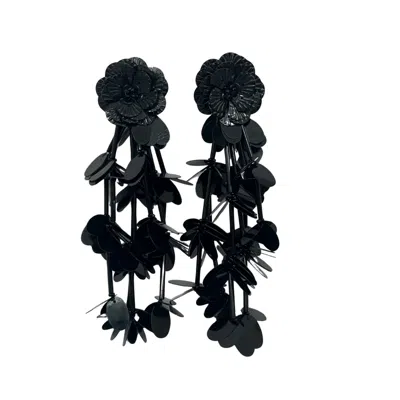 Simitri Women's Black Noir Bloom Earrings