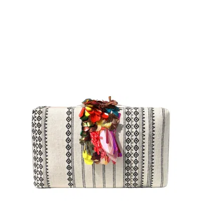 Simitri Women's Black / White Sahara Pinata Clutch In Multi