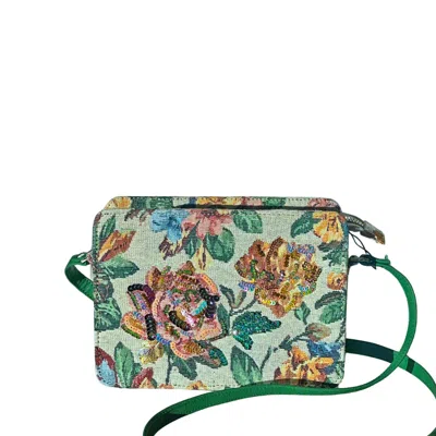 Simitri Women's Blue / Green Fleur Sling Bag