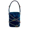Simitri Women's Blue / Green Knotty Or Nice Bucket Bag