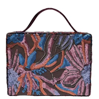 Simitri Women's Blue / Pink Wild Iris Briefcase Bag In Multi
