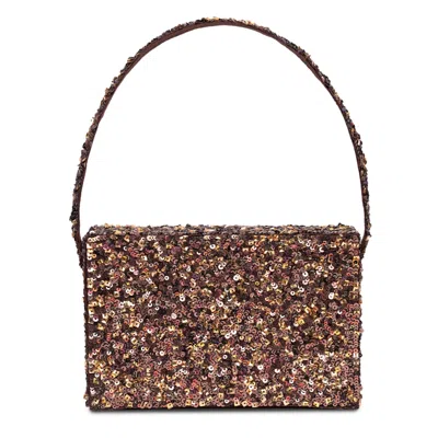 Simitri Women's Brown Cocoa Glimmer Box Clutch