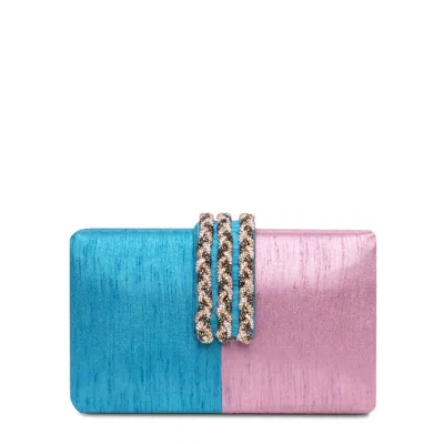 Simitri Women's Cotton Candy Braided Fringe Clutch