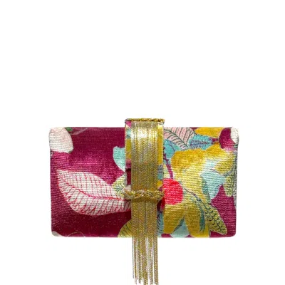 Simitri Women's Evening Primrose Fringe Clutch In Yellow