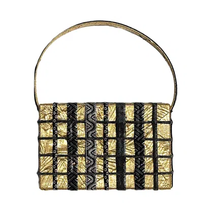Simitri Women's Gold / Black Gilded Etoile Clutch In Gold/black