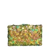 Simitri Women's Gold / Green Iguana Kitsch Clutch Bag
