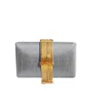 Simitri Women's Gold / Grey Smokeshow Fringe Clutch In Multi