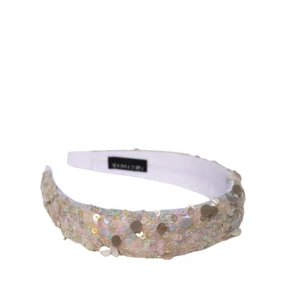 Simitri Women's Gold / Neutrals / White Frosted Headband In Multi