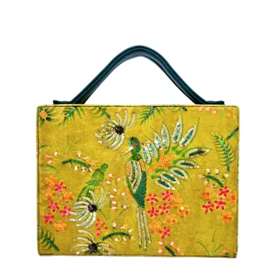 Simitri Women's Gold / Yellow / Orange Parrot Briefcase Bag