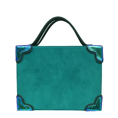 Simitri Women's Green Ariel Briefcase Bag In Blue
