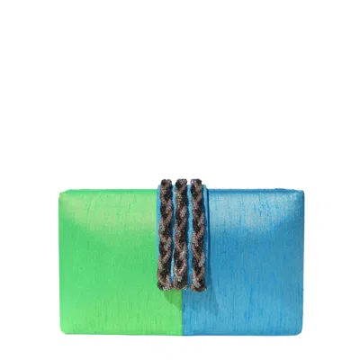 Simitri Women's Green / Blue Caribbean Clutch In Multi