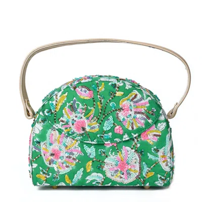 Simitri Women's Green Garden Half Moon Bag