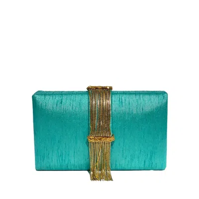 Simitri Women's Green / Gold Capri Fringe In Multi