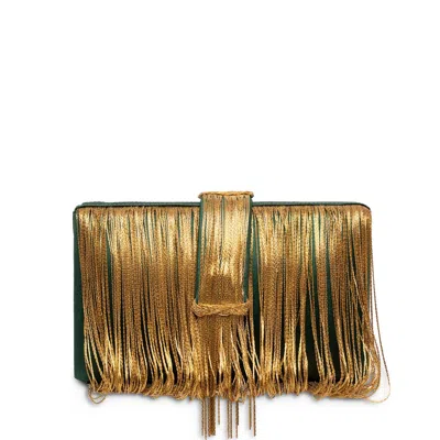 Simitri Women's Green / Gold Emerald Chunky Clutch In Multi