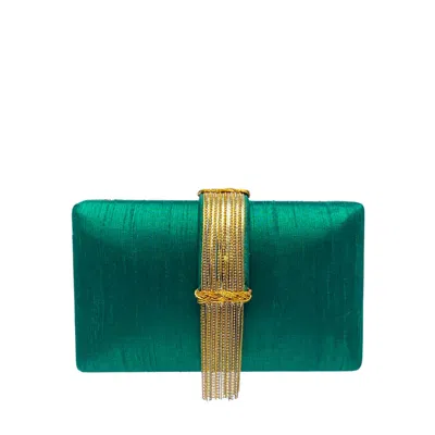 Simitri Women's Green / Gold Emerald Fringe In Multi