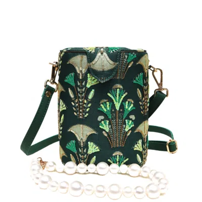 Simitri Women's Green / Gold Lily Bucket Bag