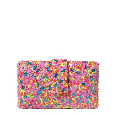 Simitri Women's Green / Pink Funfetti Kitsch Clutch In Multi