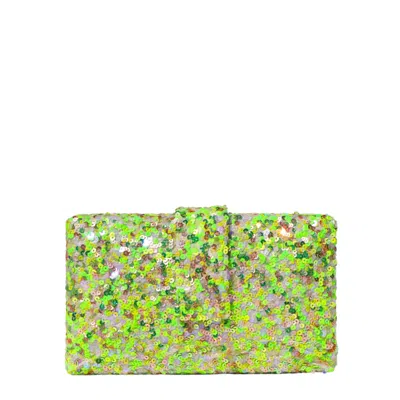 Simitri Women's Green / Silver Lime Kitsch Clutch In Multi