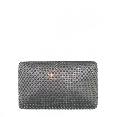 Simitri Women's Grey Gray Fishnet Clutch