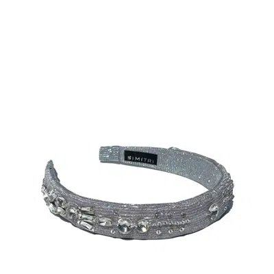 Simitri Women's Grey / Silver Chandelier Headband In Gray