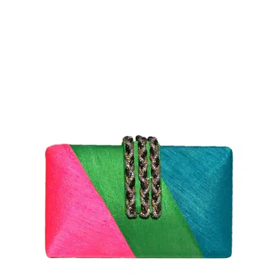 Simitri Women's Jeweled Braided Fringe Clutch