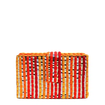 Simitri Women's Orange / Red Sunset Dori Clutch In Multi