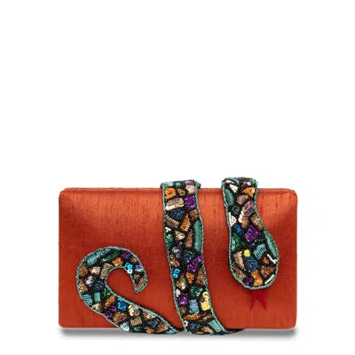 Simitri Women's Orange Spice Kaa Clutch