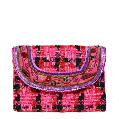 Simitri Women's Pink Magenta Tweed Envelope