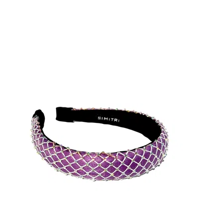 Simitri Women's Pink / Purple Lavender Fishnet Headband