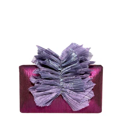 Simitri Women's Pink / Purple Orchid Angel Clutch In Multi