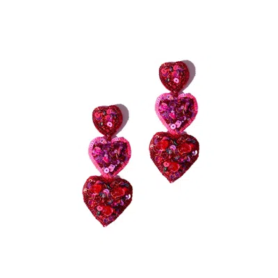 Simitri Women's Pink / Purple / Red Dil Earrings In Multi