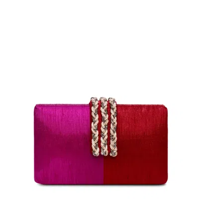 Simitri Women's Pink / Red / Gold Royal Braided Fringe Clutch