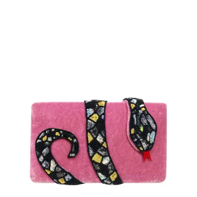 Simitri Women's Pink Rouge Kaa Clutch