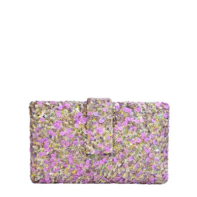 Simitri Women's Purple / Gold Aster Kitsch Clutch In Multi
