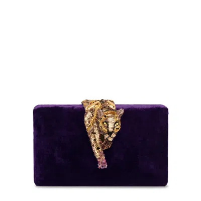 Simitri Women's Purple / Gold Royal Raaka Clutch In Multi
