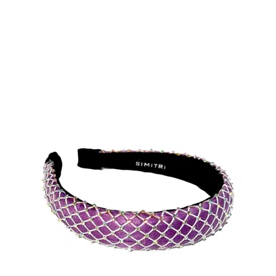 Simitri Women's Purple Lavender Fishnet Headband