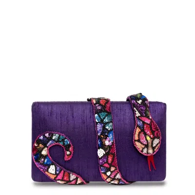 Simitri Women's Purple Royal Kaa Clutch