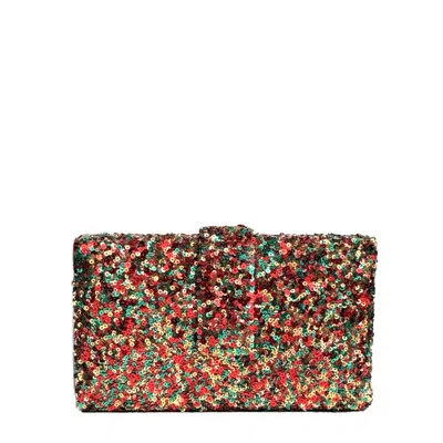 Simitri Women's Red / Green Holly Jolly Kitsch Clutch In Red/green