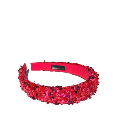 Simitri Women's Red / Pink Berry Headband In Multi