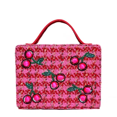 Simitri Women's Red / Pink / Green Cherry Briefcase Bag In Red/pink/green