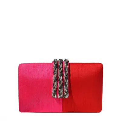 Simitri Women's Red / Pink Gulaab Clutch In Multi