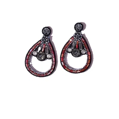 Simitri Women's Red Ruby Mirage Earrings In Black