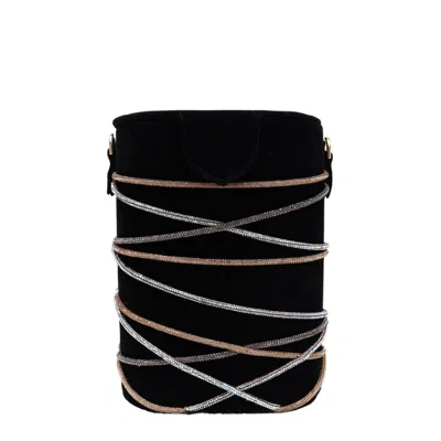 Simitri Knotty Bucket Bag In Silver/black/gold