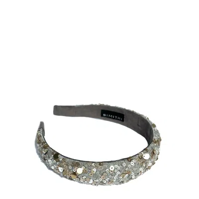 Simitri Women's Silver / Gold Champagne Headband In Gray