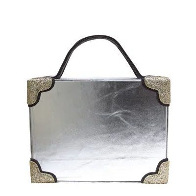 Simitri Women's Silver / Grey Luna Briefcase Bag In Gray