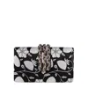 Simitri Women's White / Black Noir Braided Fringe Clutch Bag In Multi