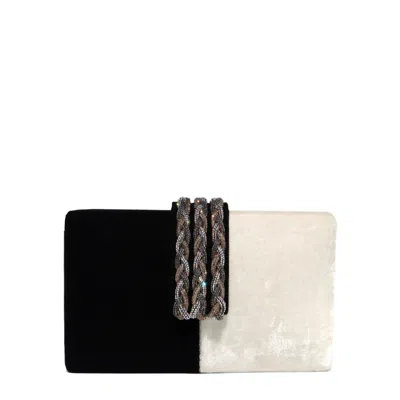 Simitri Women's White / Black Tuxedo Clutch In Multi
