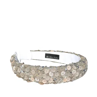 Simitri Women's White / Grey Cloud Headband In Gray