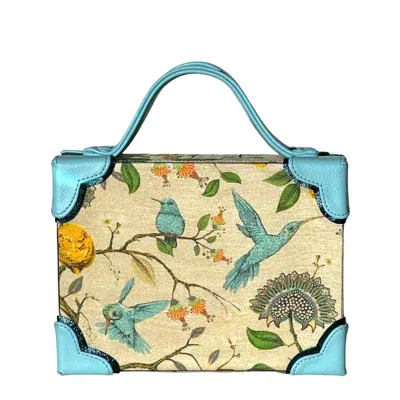 Simitri Women's Yellow / Orange / Blue Hummingbird Briefcase Bag